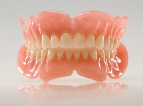 a full set of completely removable dentures
